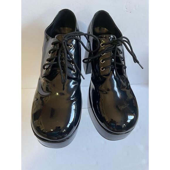 Funtasma Jazz-02 Men's Black Patent Platform Oxford Costume Shoes - Size M 10/11 - Picture 2 of 12
